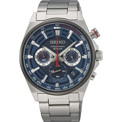 Seiko Men Analog Quartz Watch with Stainless Steel Strap SSB407P1 Seiko Men Analog Quartz Watch with Stainless Steel Strap SSB407P1