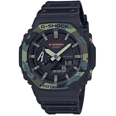 Casio Unisex 45.00mm Quartz Watch with Black Analogue dial and Black Resin Strap GA-2100SU-1AER Casio Unisex 45.00mm Quartz Watch with Black Analogue dial and Black Resin Strap GA-2100SU-1AER