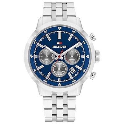 Tommy Hilfiger Kent Collection Chronograph Dual Time Watch for Men with Stainless Steel or Leather Strap Tommy Hilfiger Kent Collection Chronograph Dual Time Watch for Men with Stainless Steel or Leather Strap