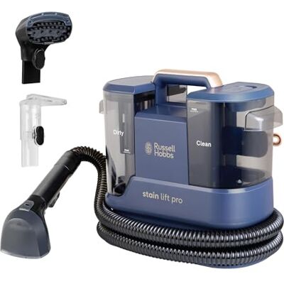 Russell Hobbs Hot & Cold Spot Cleaner Carpet Washer 1500ml Water Tank Stain Remover, Cleans Spills from Carpets, Stairs, Upholstery & Car Seats, 400W Power, 3x Accessories Included, 5m Cord RHSC8002 Russell Hobbs Hot & Cold Spot Cleaner Carpet Washer 1500ml Water Tank Stain Remover, Cleans Spills from Carpets, Stairs, Upholstery & Car Seats, 400W Power, 3x Accessories Included, 5m Cord RHSC8002
