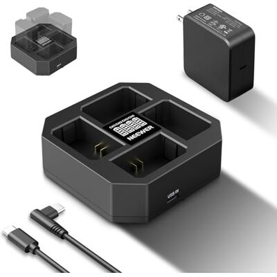 NEEWER 4 Channel USB Charger for NP-FZ100 Camera Battery Compatible with Sony A7IV A9iii A1 A7RV A7Cii A6700 ZV-E1 FX3 FX30, 45W PD Fast Charging with PD 45W Fast Charger, Battery Display, NW-Z4 NEEWER 4 Channel USB Charger for NP-FZ100 Camera Battery Compatible with Sony A7IV A9iii A1 A7RV A7Cii A6700 ZV-E1 FX3 FX30, 45W PD Fast Charging with PD 45W Fast Charger, Battery Display, NW-Z4