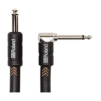 Roland Black Series Instrument Cable, Angled/Straight 1/4" Jack Ric-B20A, Length: 20Ft / 6M Roland Black Series Instrument Cable, Angled/Straight 1/4" Jack Ric-B20A, Length: 20Ft / 6M