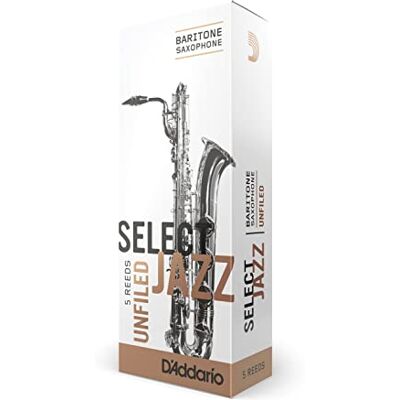D'Addario Woodwinds Select Jazz Baritone Sax Reeds, Unfiled, Strength 4 Hard, 5-pack D'Addario Woodwinds Select Jazz Baritone Sax Reeds, Unfiled, Strength 4 Hard, 5-pack