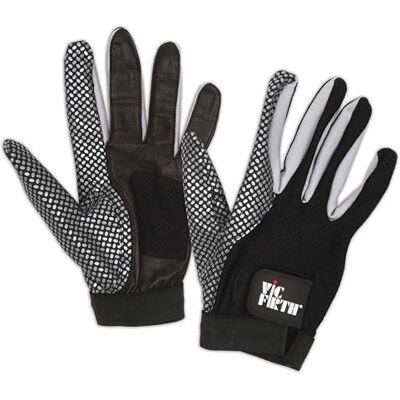 Vic Firth Vic Gloves Drummer's Gloves with Improved Grip and Ventilated Palm Black/Grey Small Vic Firth Vic Gloves Drummer's Gloves with Improved Grip and Ventilated Palm Black/Grey Small