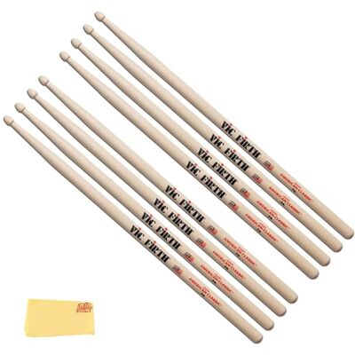 Vic Firth American Classic® Drumsticks 7A American Hickory Wood Tip 4 Pair Value Pack Vic Firth American Classic® Drumsticks 7A American Hickory Wood Tip 4 Pair Value Pack