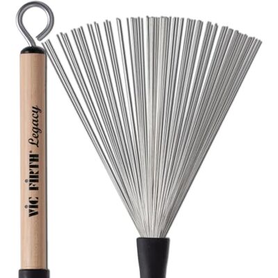 Vic Firth Legacy Drum Brushes Retractable Medium Gauge Wire Wood Handle Vic Firth Legacy Drum Brushes Retractable Medium Gauge Wire Wood Handle