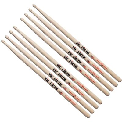 Vic Firth American Classic® Drumsticks 7A American Hickory Wood Tip 4 Pair Value Pack Vic Firth American Classic® Drumsticks 7A American Hickory Wood Tip 4 Pair Value Pack
