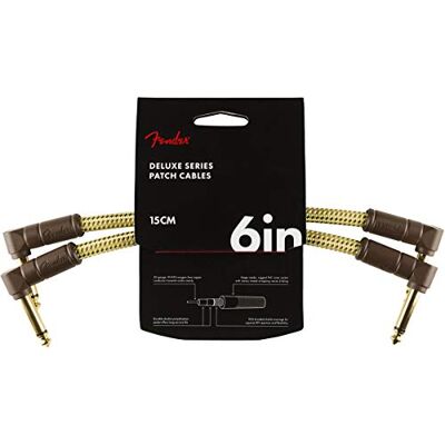 Fender Deluxe Series Instrument Cable 6 inch – ANG/ANG – Pack of 2 Tweed Fender Deluxe Series Instrument Cable 6 inch – ANG/ANG – Pack of 2 Tweed