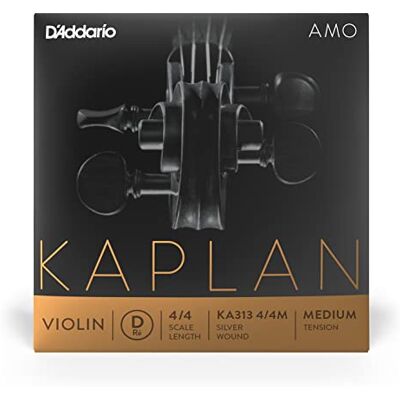 D'Addario Kaplan Amo Violin String Single D String KA313 4/4M Violin Strings 4/4 Scale, Medium Tension D'Addario Kaplan Amo Violin String Single D String KA313 4/4M Violin Strings 4/4 Scale, Medium Tension