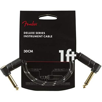Fender 990820095 Deluxe Series Patch Cable 1 ft – ANG/ANG Black Tweed Fender 990820095 Deluxe Series Patch Cable 1 ft – ANG/ANG Black Tweed