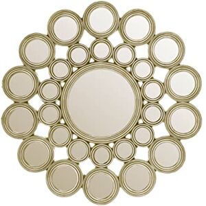 Premier Housewares Wall Mirror/Bathroom Mirrors Wall Mounted/Hallway Wall Mirrors/Stick On Mirrors For Walls/Champagne Wall Mirror For Living Room Dimensions W119 X D4 X H119cm Premier Housewares Wall Mirror/Bathroom Mirrors Wall Mounted/Hallway Wall Mirrors/Stick On Mirrors For Walls/Champagne Wall Mirror For Living Room Dimensions W119 X D4 X H119cm