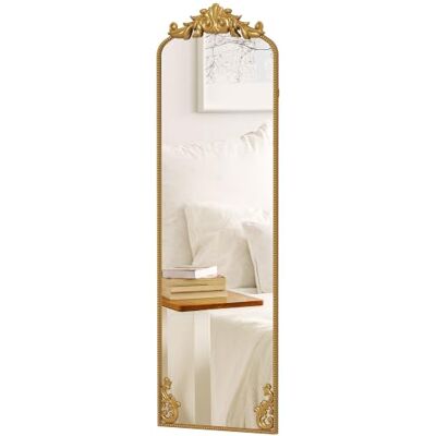 HOMCOM Full Length Mirror Hanging or Leaning Baroque 50 x 160 cm Gold Tone Against Wall, Floor Mirror, Metal Frame, Bedroom, Living Room, Dressing Room HOMCOM Full Length Mirror Hanging or Leaning Baroque 50 x 160 cm Gold Tone Against Wall, Floor Mirror, Metal Frame, Bedroom, Living Room, Dressing Room