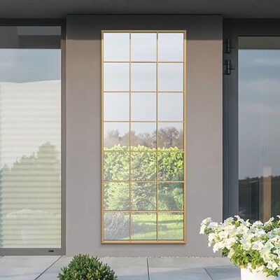 MirrorOutlet The Genestra Gold Modern Window Full Length Garden Wall Mirror 79" X 31" (200CM X 80CM) Silver Mirror Glass with Black Metal Frame.… MirrorOutlet The Genestra Gold Modern Window Full Length Garden Wall Mirror 79" X 31" (200CM X 80CM) Silver Mirror Glass with Black Metal Frame.…