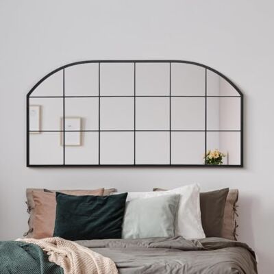 MirrorOutlet Elegant Black Arched Wall Mirror Large 180 x 90cm Framed Oversized Mirror Modern Arch Design for Living Room, 174 x85 MirrorOutlet Elegant Black Arched Wall Mirror Large 180 x 90cm Framed Oversized Mirror Modern Arch Design for Living Room, 174 x85