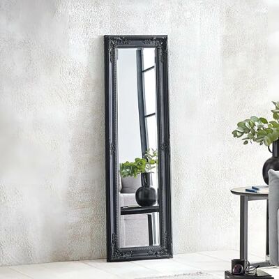 Julian Bowen Palais Mirror Full Length – Antique Wooden Wall Mounted, Glass, 130cm x 40cm, Full Body Mirror for Bedroom, Living Room & Dressing Room – Black Julian Bowen Palais Mirror Full Length – Antique Wooden Wall Mounted, Glass, 130cm x 40cm, Full Body Mirror for Bedroom, Living Room & Dressing Room – Black