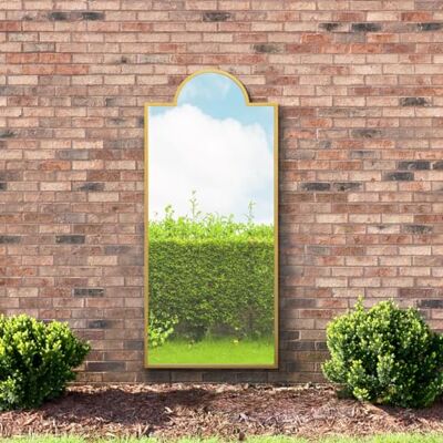 MirrorOutlet The Genestra Gold Modern Contemporary Leaner and Wall Garden Mirror 67" X 29" (170CM X 75CM) Silver Mirror Glass with Black Metal Frame. Landscape or Portrait. Frost Protected Glass MirrorOutlet The Genestra Gold Modern Contemporary Leaner and Wall Garden Mirror 67" X 29" (170CM X 75CM) Silver Mirror Glass with Black Metal Frame. Landscape or Portrait. Frost Protected Glass