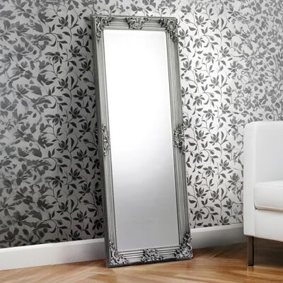 Julian Bowen Rococo Lean-To Dress Mirror Pewter Mirrors Julian Bowen Rococo Lean-To Dress Mirror Pewter Mirrors