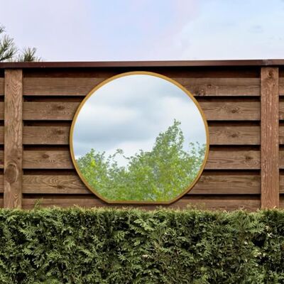 MirrorOutlet The Circulus Gold Framed Flat Bottom Circular Garden Wall Mirror Perfect for the Mantle! 41" X 39" (105CM X 100CM) MirrorOutlet The Circulus Gold Framed Flat Bottom Circular Garden Wall Mirror Perfect for the Mantle! 41" X 39" (105CM X 100CM)