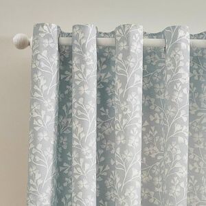 Catherine Lansfield Brooke Floral 66x72 Inch Lined Eyelet Curtains Two Panels Duck egg Blue Catherine Lansfield Brooke Floral 66x72 Inch Lined Eyelet Curtains Two Panels Duck egg Blue