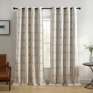 Elrene Home Fashions Kaiden Geometric Room-Darkening Window Curtain, Single Panel, 52" W x 95" L (1 Panel), Taupe Elrene Home Fashions Kaiden Geometric Room-Darkening Window Curtain, Single Panel, 52" W x 95" L (1 Panel), Taupe