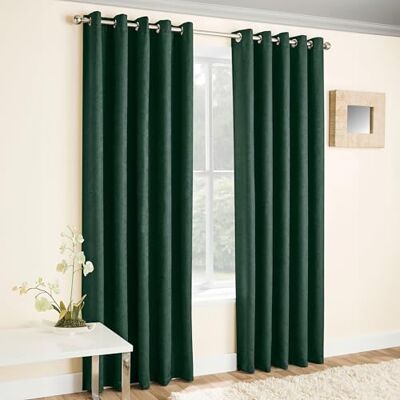 Vogue Green Thermal Blockout Ready Made Curtains - Curtains Vogue Green Thermal Blockout Ready Made Curtains - Curtains
