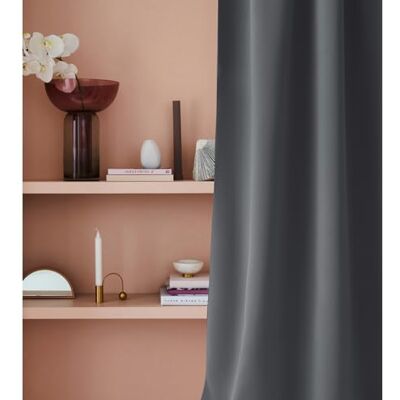 Room99 Dark Grey Laurel Curtain - Blockout, 140x260 cm Room99 Dark Grey Laurel Curtain - Blockout, 140x260 cm