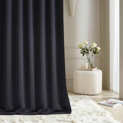 MyBestHome 99 Decor Curtain with Ruffle Tape COMO Black 140x250cm - Decor Curtain MyBestHome 99 Decor Curtain with Ruffle Tape COMO Black 140x250cm - Decor Curtain