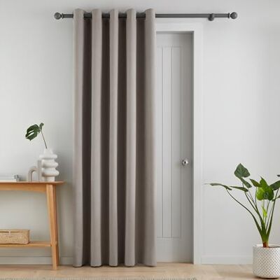 Catherine Lansfield Wilson Velvet Thermal Ready Made Eyelet Door Curtain - door curtain Catherine Lansfield Wilson Velvet Thermal Ready Made Eyelet Door Curtain - door curtain