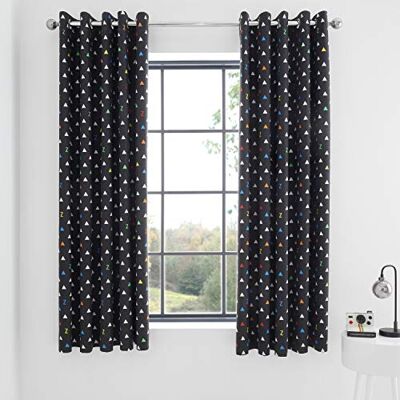 Catherine Lansfield Kids Sleep Black Out 66x72 Inch Eyelet Curtain Pair Multi Catherine Lansfield Kids Sleep Black Out 66x72 Inch Eyelet Curtain Pair Multi