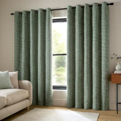 Catherine Lansfield Chunky Boucle 66x54 Inch Eyelet Curtains Green Catherine Lansfield Chunky Boucle 66x54 Inch Eyelet Curtains Green