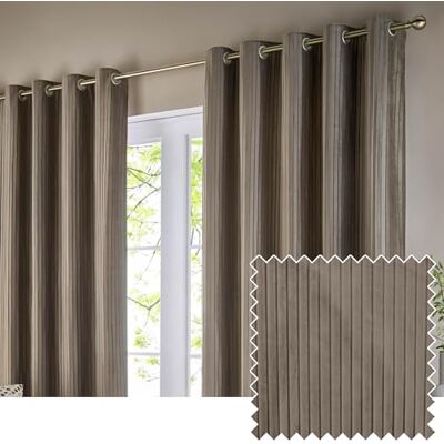 Paoletti Corinthian Velvet Ready Made Eyelet Curtains Mink - Curtain Paoletti Corinthian Velvet Ready Made Eyelet Curtains Mink - Curtain