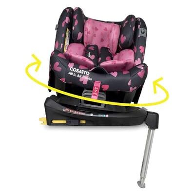 Cosatto All in All Rotate 360° Swivel Spin Car Seat Group 0+123, 0-36 kg, 0-12years, ISOFIX, ERF, Anti-Escape (Charcoal Lighthearted) Cosatto All in All Rotate 360° Swivel Spin Car Seat Group 0+123, 0-36 kg, 0-12years, ISOFIX, ERF, Anti-Escape (Charcoal Lighthearted)