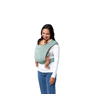 Ergobaby Embrace Ergonomic Baby Carrier for Newborns from Birth with Head Support, 2-Position Front Carrier Belly Carrier Extra Soft and Ergonomic, Jade