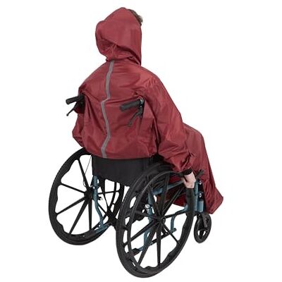 Days Wheelchair Mac with Sleeves – Waterproof & Windproof Hooded Cover with Full Length Sleeves – Comfortable, Durable & Easy to Wear Rain Protection for Wheelchair Users Burgundy Days Wheelchair Mac with Sleeves – Waterproof & Windproof Hooded Cover with Full Length Sleeves – Comfortable, Durable & Easy to Wear Rain Protection for Wheelchair Users Burgundy