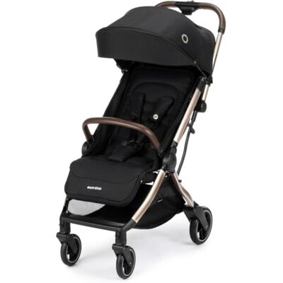 Maxi-Cosi Eva3 Compact Pushchair, 0–22 kg, Essential Black Champagne Lightweight Baby Stroller (8.2 kg), 0–4 Years, Full Lie-Flat Position, 3 Recline Positions, Automatic Fold, Carry Strap Maxi-Cosi Eva3 Compact Pushchair, 0–22 kg, Essential Black Champagne Lightweight Baby Stroller (8.2 kg), 0–4 Years, Full Lie-Flat Position, 3 Recline Positions, Automatic Fold, Carry Strap