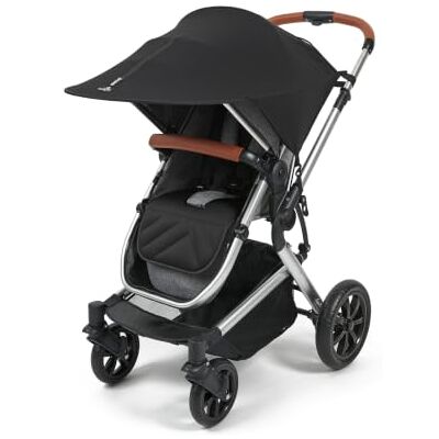 BABYLO UPF 50+ Extended Stroller Sunshade, Black Extended sunshade cover BABYLO UPF 50+ Extended Stroller Sunshade, Black Extended sunshade cover