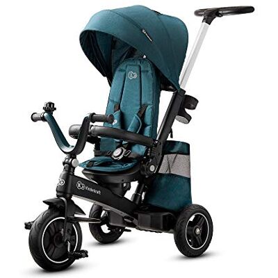 Kinderkraft Tricycle EASYTWIST, Baby Push Trike, Kids First Bike, 360 ° Swivel Seat, with Sun Canopy, Parent Handle, Footrest, Accessories, Bag, Cup Holder, from 9 Months to 5 Years, Green Kinderkraft Tricycle EASYTWIST, Baby Push Trike, Kids First Bike, 360 ° Swivel Seat, with Sun Canopy, Parent Handle, Footrest, Accessories, Bag, Cup Holder, from 9 Months to 5 Years, Green