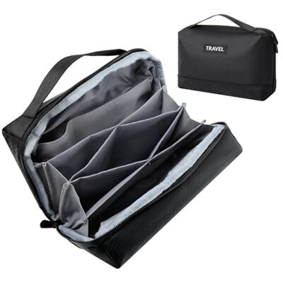 Romon Cable Bag Organiser Bag, Universal Cable Organiser Bag, Travel Cable Organiser, Black Romon Cable Bag Organiser Bag, Universal Cable Organiser Bag, Travel Cable Organiser, Black
