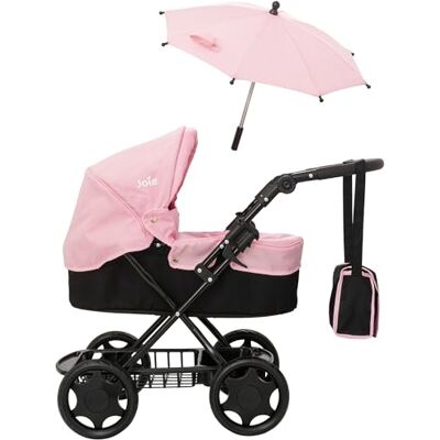 HTI Joie Junior Classic Pram & Parasol Includes Matching Changing Bag & Adjustable Hood Under Seat Storage Kids Toy Travel System Pushchair Buggy Pushchair & Pram Toys Aged 3+, 71.5*41*69cm HTI Joie Junior Classic Pram & Parasol Includes Matching Changing Bag & Adjustable Hood Under Seat Storage Kids Toy Travel System Pushchair Buggy Pushchair & Pram Toys Aged 3+, 71.5*41*69cm