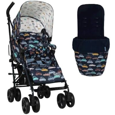 Cosatto Supa 3 Pushchair with Footmuff – Lightweight Stroller from Birth to 25Kg Easy, Compact, Umbrella Fold, Large Shopping Basket, Carry Handle Footmuff (Beep Beep) Cosatto Supa 3 Pushchair with Footmuff – Lightweight Stroller from Birth to 25Kg Easy, Compact, Umbrella Fold, Large Shopping Basket, Carry Handle Footmuff (Beep Beep)