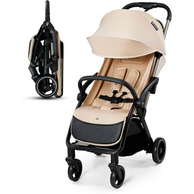 Kinderkraft APINO Buggy up to 22 kg, Reclining Buggy, Stroller, Lightweight 7.5 kg, Automatic Folding, Adjustable Backrest to Reclining Position, Ideal for Travel, Beige Kinderkraft APINO Buggy up to 22 kg, Reclining Buggy, Stroller, Lightweight 7.5 kg, Automatic Folding, Adjustable Backrest to Reclining Position, Ideal for Travel, Beige