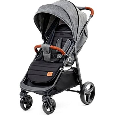 Kinderkraft Grande Plus Stroller from Birth up to 22 kg, Large Shock-Absorbing Wheels, Lie-Flat Position, one-Hand Folding, Large Canopy, Lightweight and Easy to Maneuver, Grey Kinderkraft Grande Plus Stroller from Birth up to 22 kg, Large Shock-Absorbing Wheels, Lie-Flat Position, one-Hand Folding, Large Canopy, Lightweight and Easy to Maneuver, Grey