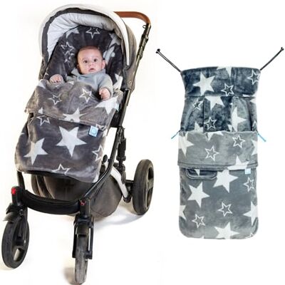 Buggysnuggle Universal Snuggle Fur Baby Stroller Footmuff Bunting Bag, 2-in-1 Seat Liner & Pushchair Footmuff to Keep Baby Warm & Dry, Star Struck Buggysnuggle Universal Snuggle Fur Baby Stroller Footmuff Bunting Bag, 2-in-1 Seat Liner & Pushchair Footmuff to Keep Baby Warm & Dry, Star Struck