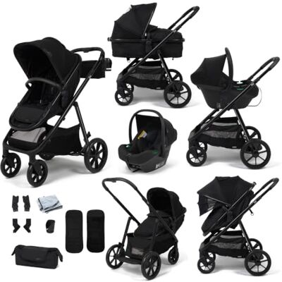 BABYLO Zap Travel System with i-Size Infant Carrier, Ride-on Board, Organiser and Cup Holder, from Birth up to 22 kg, Black/on Black Chassis BABYLO Zap Travel System with i-Size Infant Carrier, Ride-on Board, Organiser and Cup Holder, from Birth up to 22 kg, Black/on Black Chassis