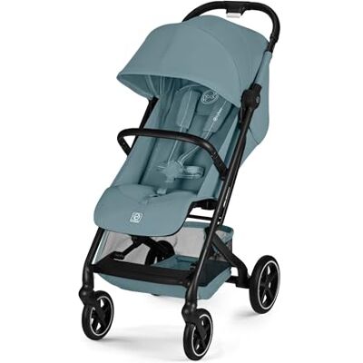Cybex Gold BEEZY Pushchair with Ergonomic Reclining Position, from Birth to Approx. 4 Years (max. 22 kg), Compact fold, one-Hand Harness System, Stormy Blue Cybex Gold BEEZY Pushchair with Ergonomic Reclining Position, from Birth to Approx. 4 Years (max. 22 kg), Compact fold, one-Hand Harness System, Stormy Blue
