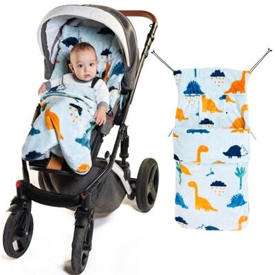 Buggysnuggle Universal Snuggle Fur Baby Stroller Footmuff Bunting Bag, 2-in-1 Seat Liner & Pushchair Footmuff to Keep Baby Warm & Dry, Jurassic Roar Buggysnuggle Universal Snuggle Fur Baby Stroller Footmuff Bunting Bag, 2-in-1 Seat Liner & Pushchair Footmuff to Keep Baby Warm & Dry, Jurassic Roar