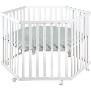 roba Hexagonal Playpen ' Style' incl. Green Inlay and Castors with Brakes Baby Crawling Yard (White) roba Hexagonal Playpen ' Style' incl. Green Inlay and Castors with Brakes Baby Crawling Yard (White)