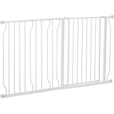 PawHut Dog Gate Wide Stair Gate w/ Door Pressure Fit Pets Barrier for Doorway, Hallway, 76H x 75-145W cm White PawHut Dog Gate Wide Stair Gate w/ Door Pressure Fit Pets Barrier for Doorway, Hallway, 76H x 75-145W cm White