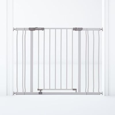 Dreambaby Ava Baby Gate, Stair Gate, Fits Openings 75cm to 108cm, 76cm Tall. Wide Stair Gate for Dogs and Babies. Pressure Mounted Safety Gate with Stay Open Feature, Inc. 9cm and 18cm Extensions Dreambaby Ava Baby Gate, Stair Gate, Fits Openings 75cm to 108cm, 76cm Tall. Wide Stair Gate for Dogs and Babies. Pressure Mounted Safety Gate with Stay Open Feature, Inc. 9cm and 18cm Extensions