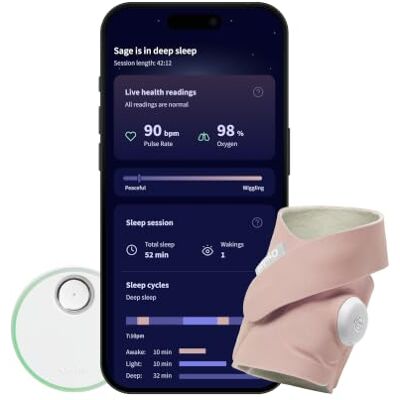 Owlet Dream Sock Smart Baby Monitor, Better Sleep for Baby & You Medically-Certified, Tracks Pulse Rate & Oxygen With Real-Time Alerts, Predicts Sleep Patterns, New Parent Essential Owlet Dream Sock Smart Baby Monitor, Better Sleep for Baby & You Medically-Certified, Tracks Pulse Rate & Oxygen With Real-Time Alerts, Predicts Sleep Patterns, New Parent Essential